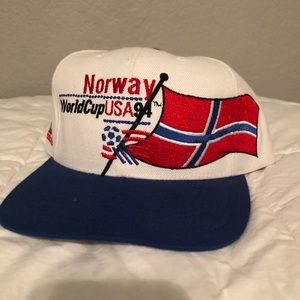 Vintage 90s USA World Cup Norway Snap Back Hat